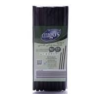 Mego black paper straws 8 mm 25 pieces