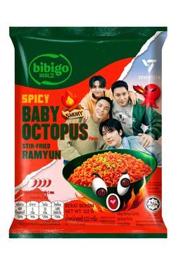 Bibigo Stir-Fried Ramyun Spicy Baby Octopus Flavor 122 g