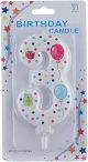 Small dotted number candles