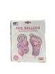 Helium Balloon with 6 Latex Balloons Foot Shape for Baby Girl Celebration
