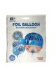 Helium Balloon with 6 Latex Balloons Baby Boy Face Shape for Baby Boy Celebration