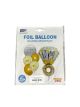 Helium balloon set with 6 latex balloons gold color wedding ring shape for wedding celebration