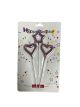 Candle with 2 hearts and a pink star