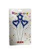 Candle with 2 hearts and a blue star