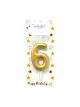 Large Gold Birthday Candle - Number 6