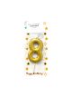 Large Gold Birthday Candle - Number 8