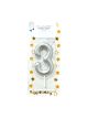 Large Silver Birthday Candle  Number 3