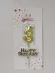 Small Gold Birthday Candle With Crown Number 3