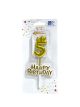 Small Gold Birthday Candle With Crown Number 5