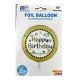 Happy Birthday Bee and Cloud Print Round Helium Balloon