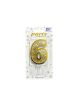 Gold candle number 6 with lole