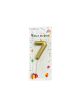 Small gold candle number 7