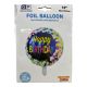 Round helium balloon with a colorful 