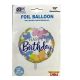 Helium Round Balloon Happy Birthday Butterfly Print